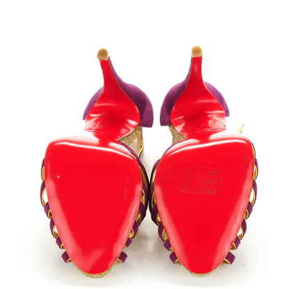 Christian Louboutin Suede Glitter 8 Mignons 120 Heels 39 Amethyst 5 of 7
