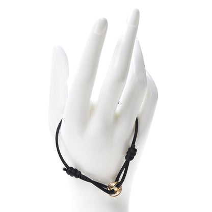 Cartier 18K Pink Yellow White Gold Trinity Adjustable Cord Bracelet Black 2 of 7