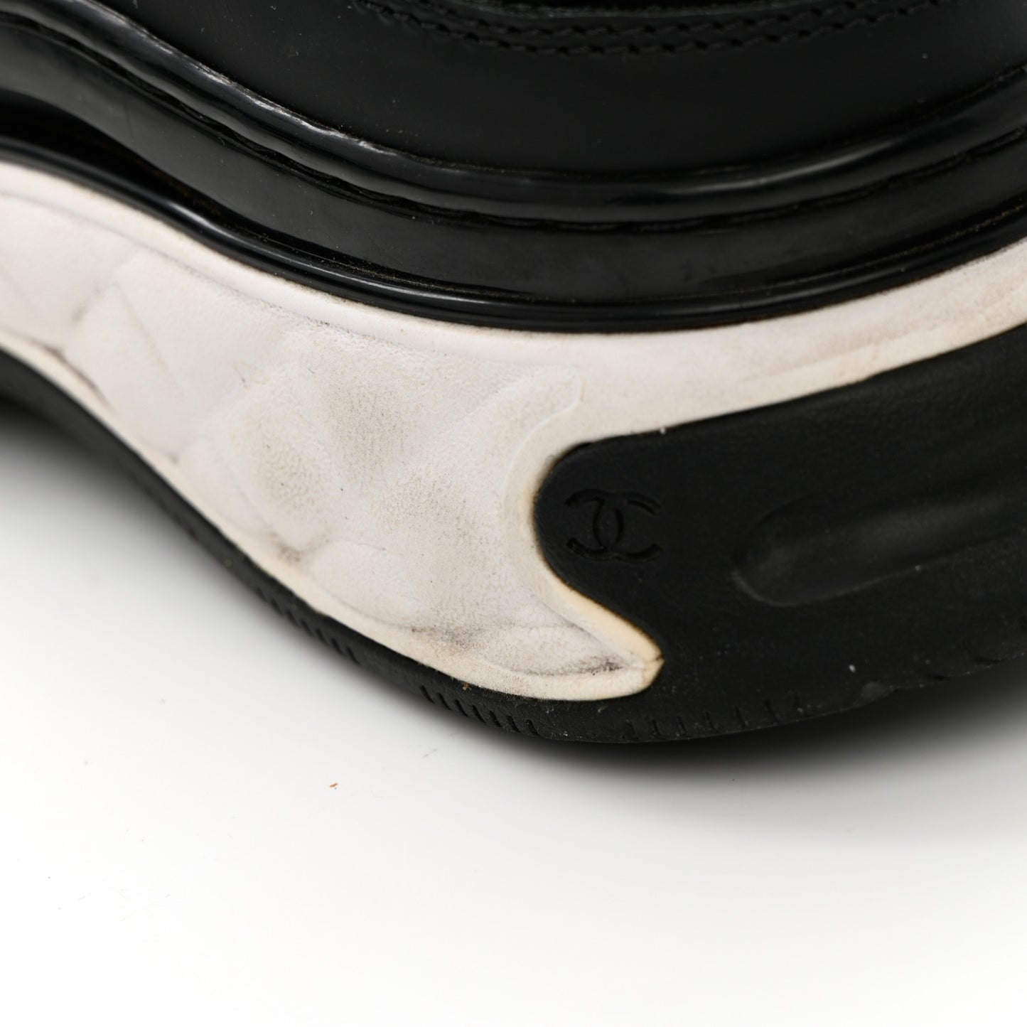 Fabric Calfskin Suede CC Sneakers 37.5 Black