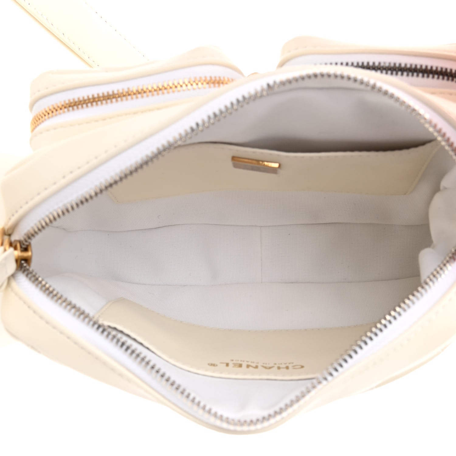 Chanel Calfskin Quilted Small Camera Case White 5 of 11
