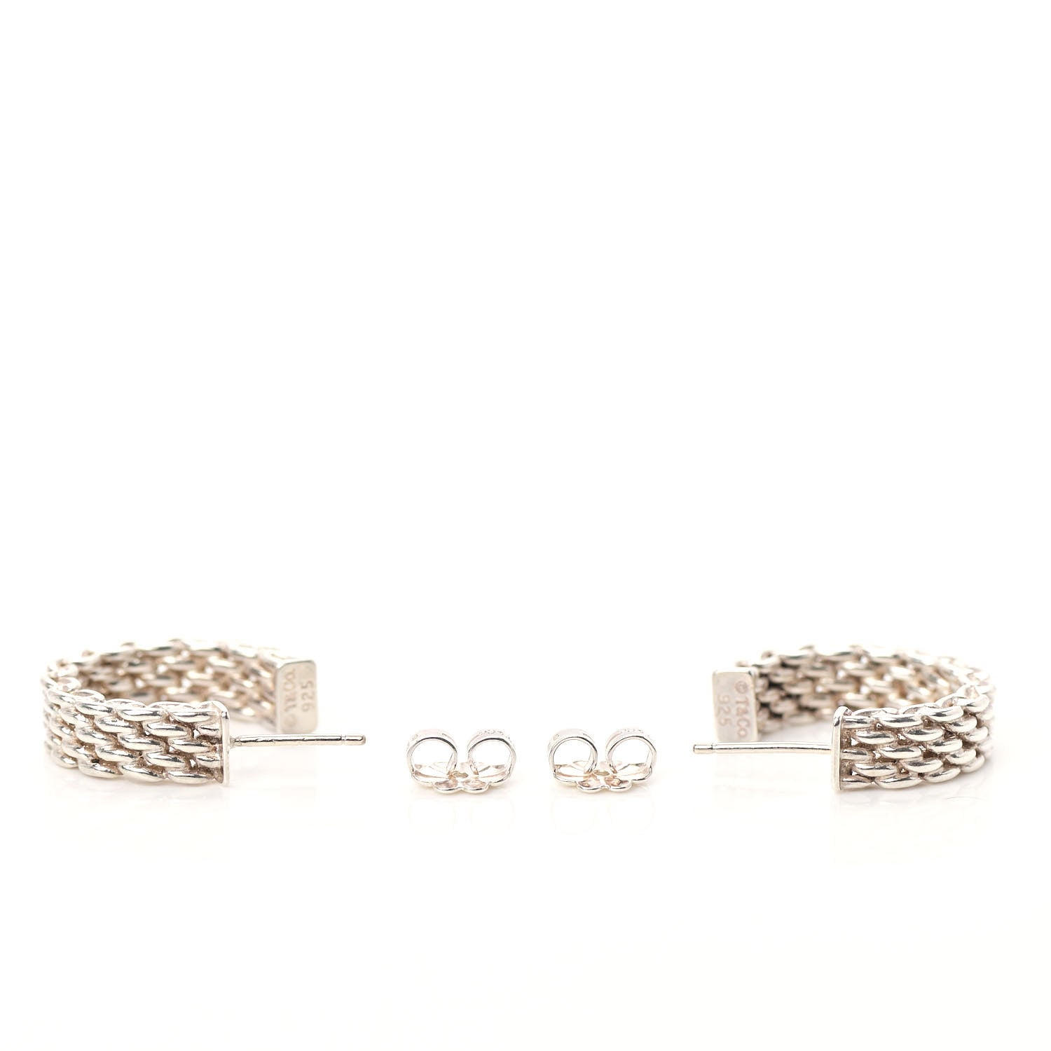Tiffany Sterling Silver Narrow Somerset Hoop Earrings 3 of 5