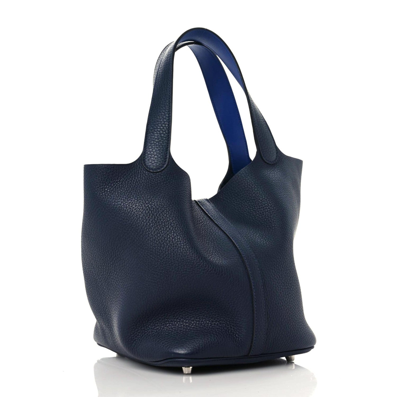 Hermes Taurillon Clemence Swift Eclat Picotin Lock 22 MM Bleu Nuit Bleu Electrique 4 of 11