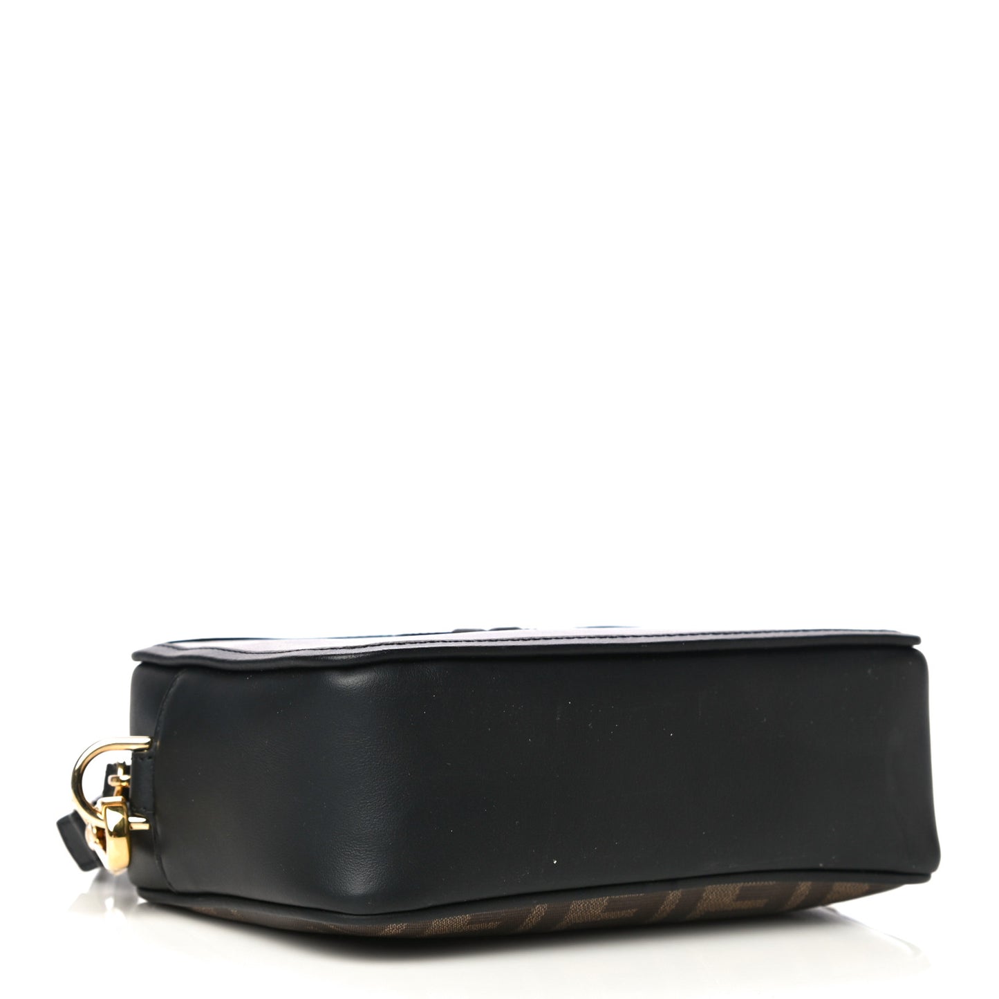 Glazed Fabric Vitello Century FF 1974 Stamp Patch Mini Camera Case Mogano Panna Black