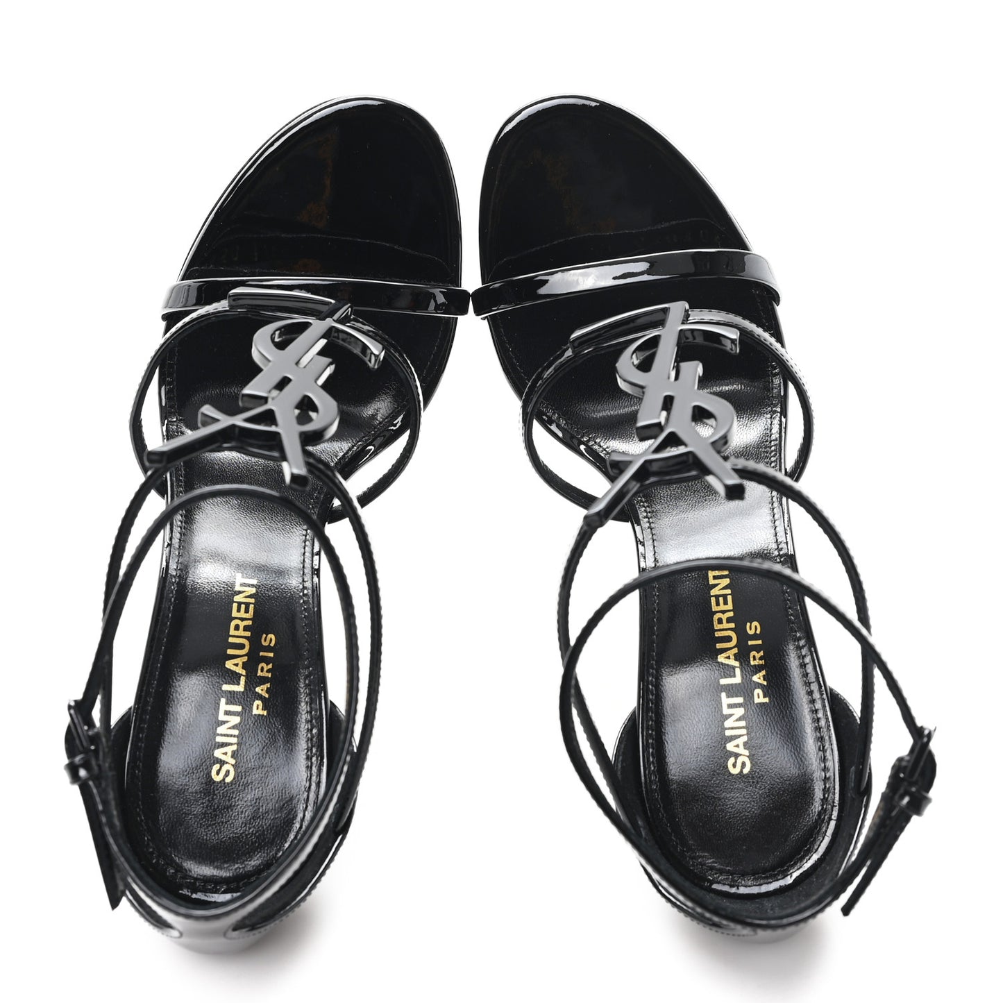 Vernice Chiffon Cassandra 100 Sandals 36.5 Black