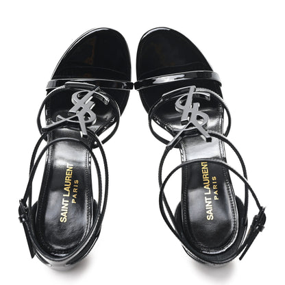 Saint Laurent Vernice Chiffon Cassandra 100 Sandals 36.5 Black 2 of 10