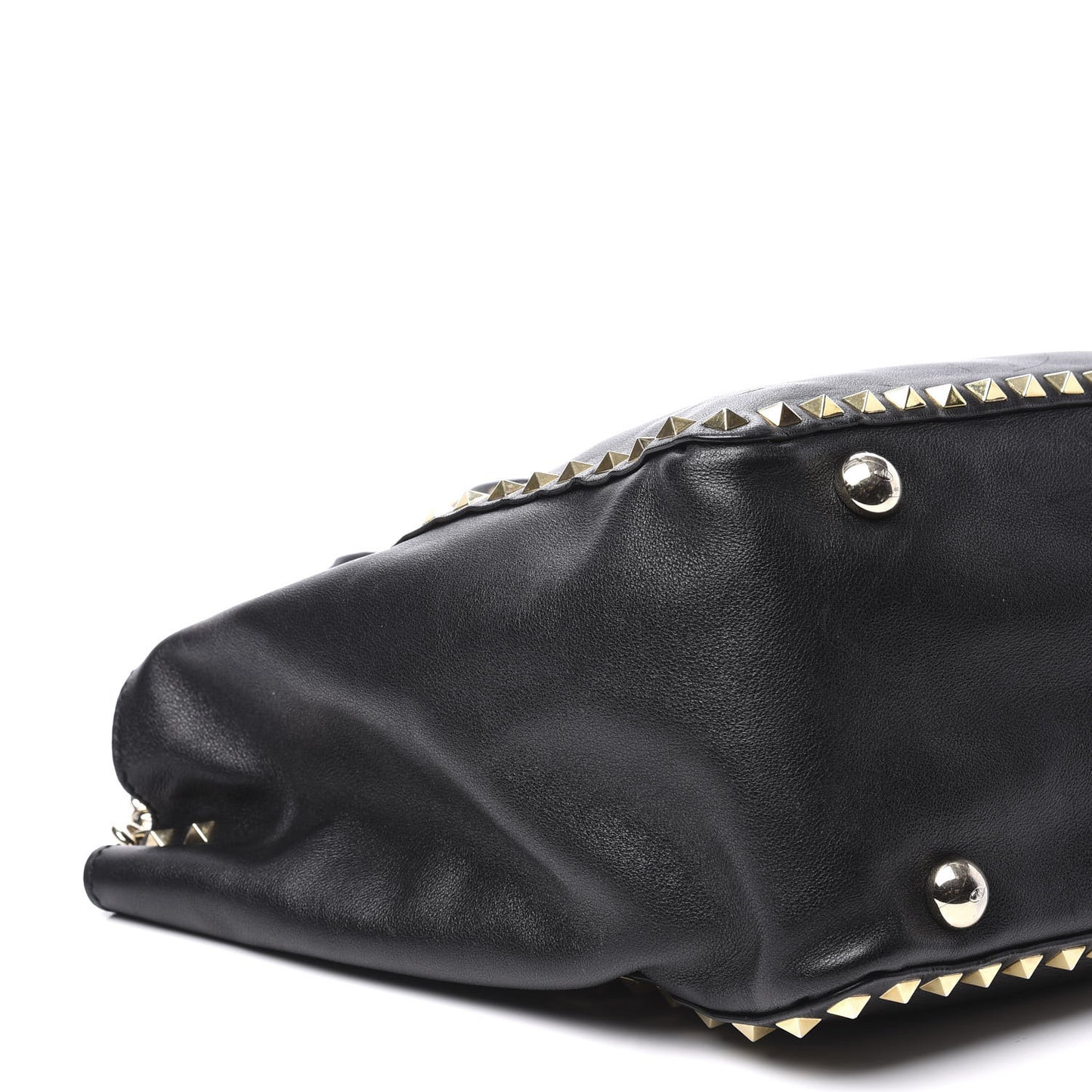 Vitello Medium Rockstud Tote Black