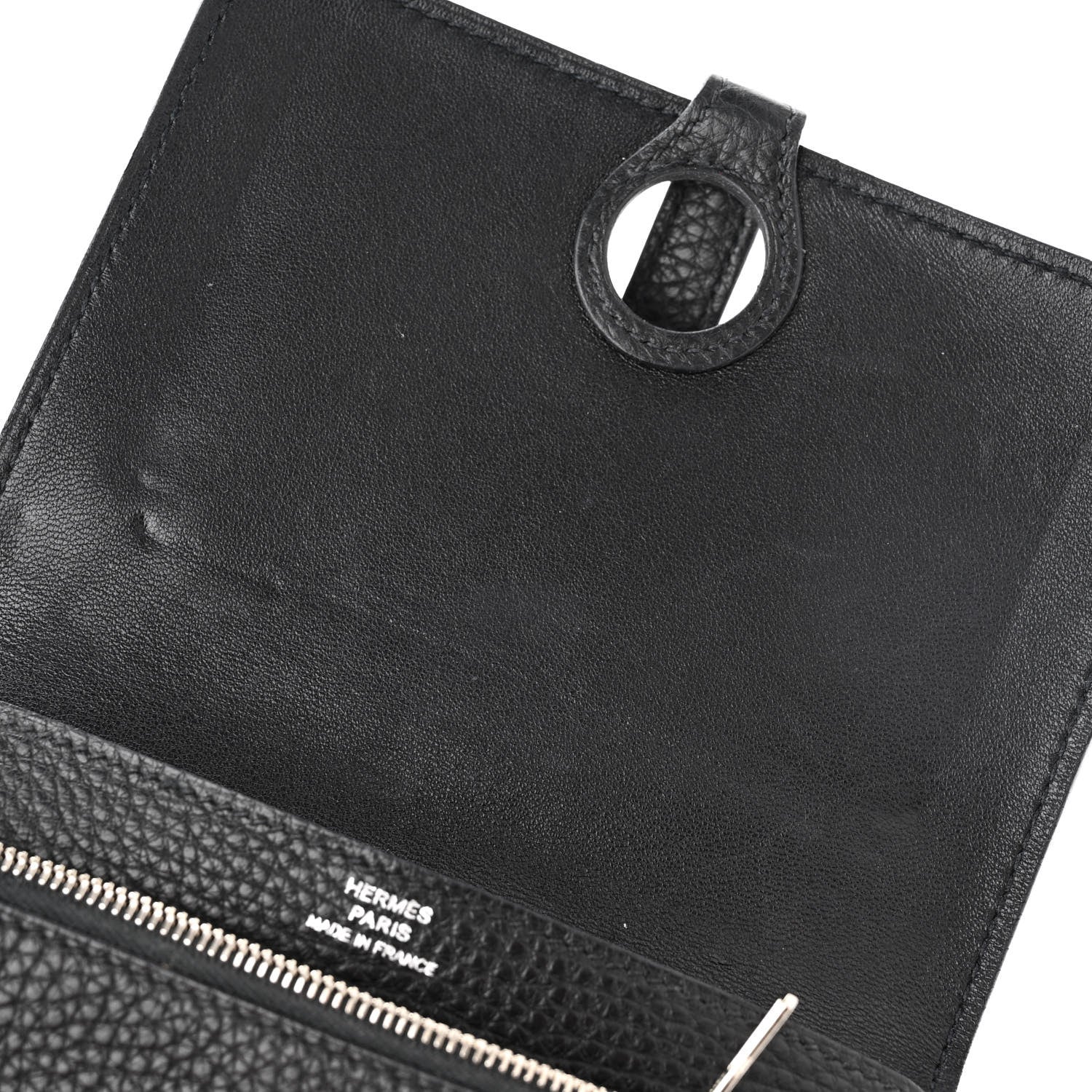Hermes Togo Dogon Compact Wallet Black 11 of 13