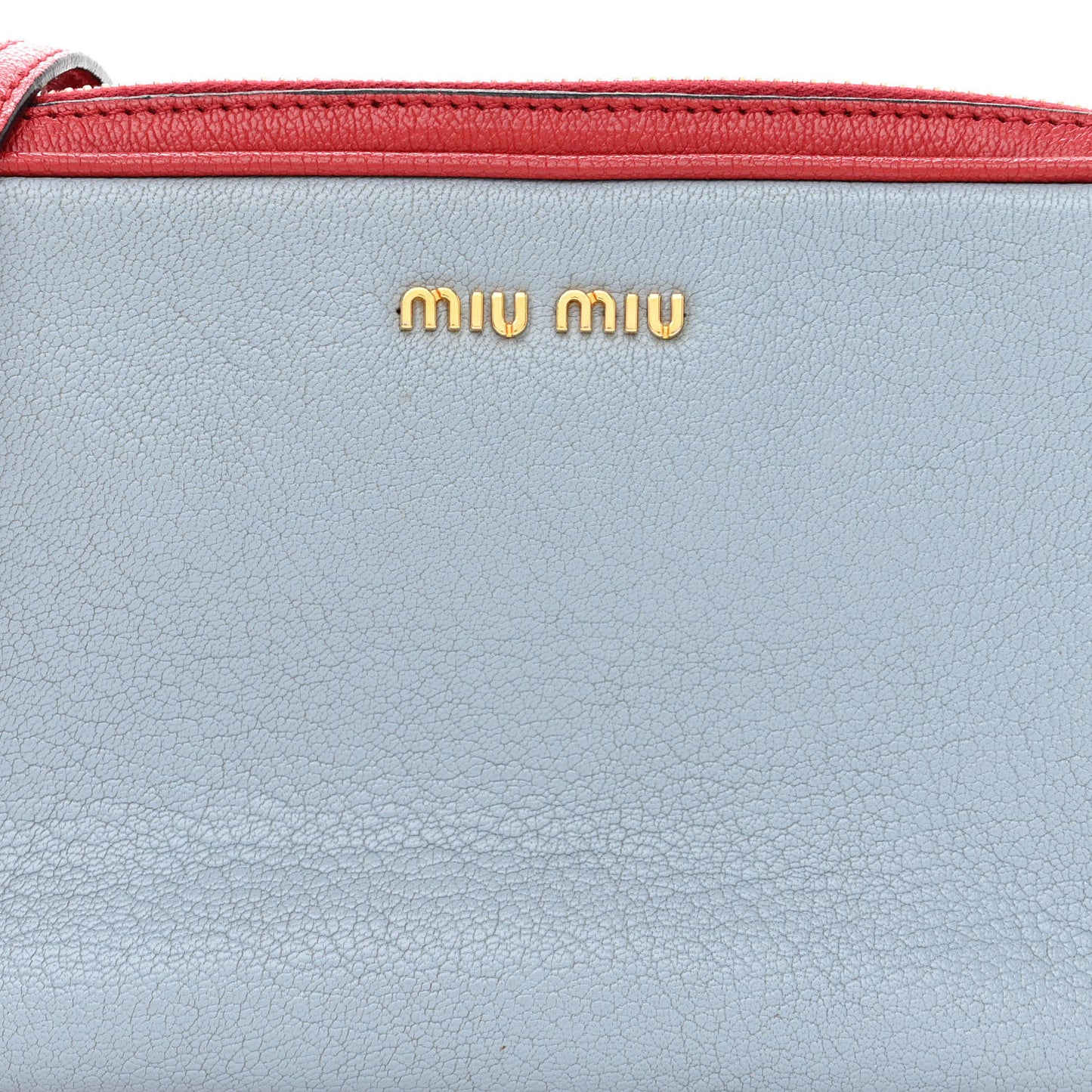Goatskin Madras Double Zip Crossbody Bag Rosso Cielo