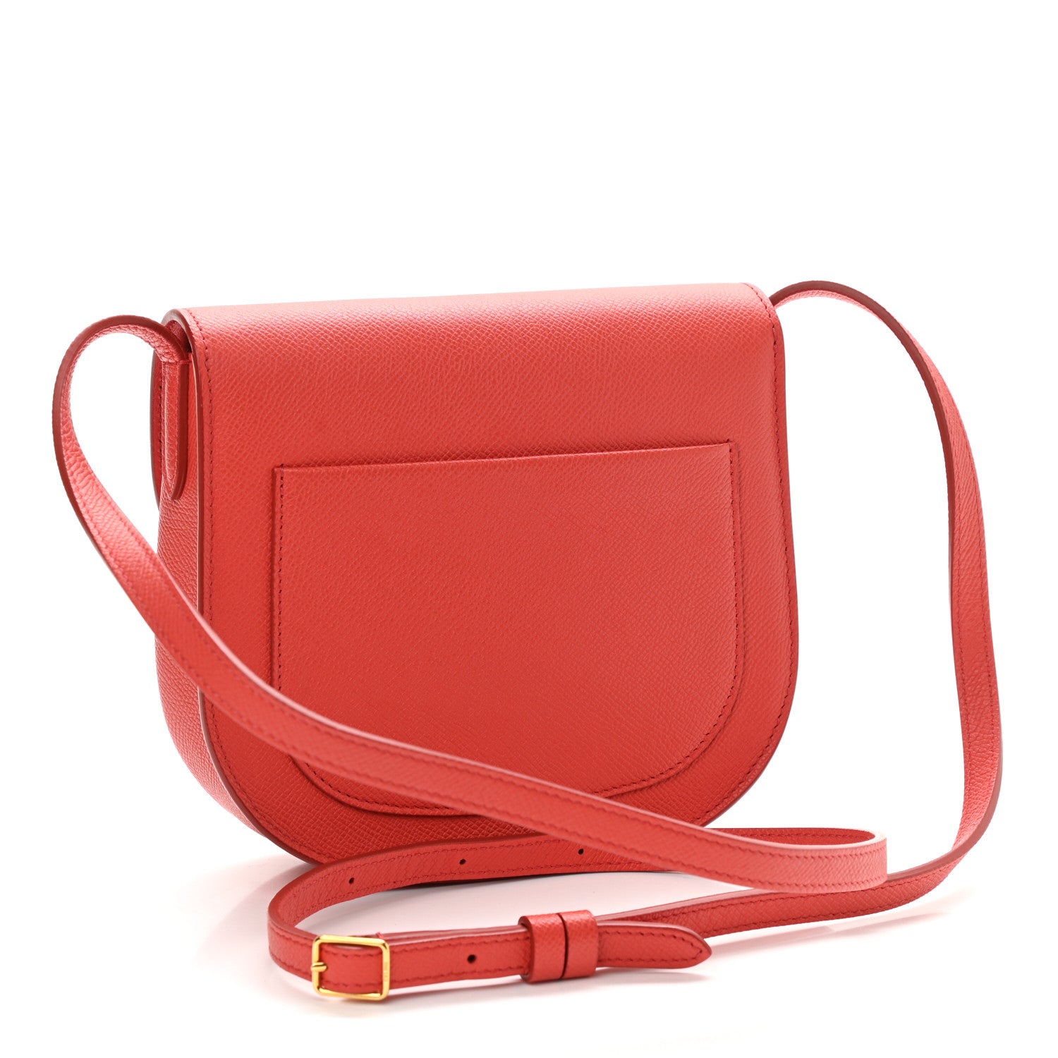 Celine Grained Calfskin Small Trotteur Coquelicot 3 of 10