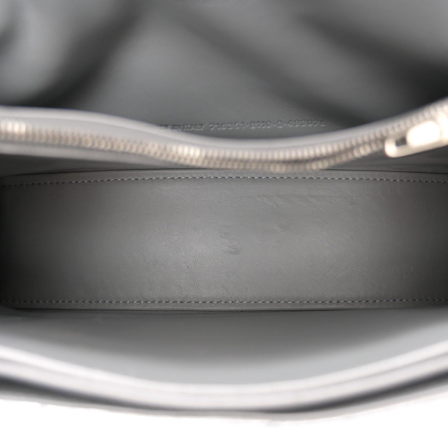 Crushed Calfskin Quilted Small Crush Chain Bag Silver