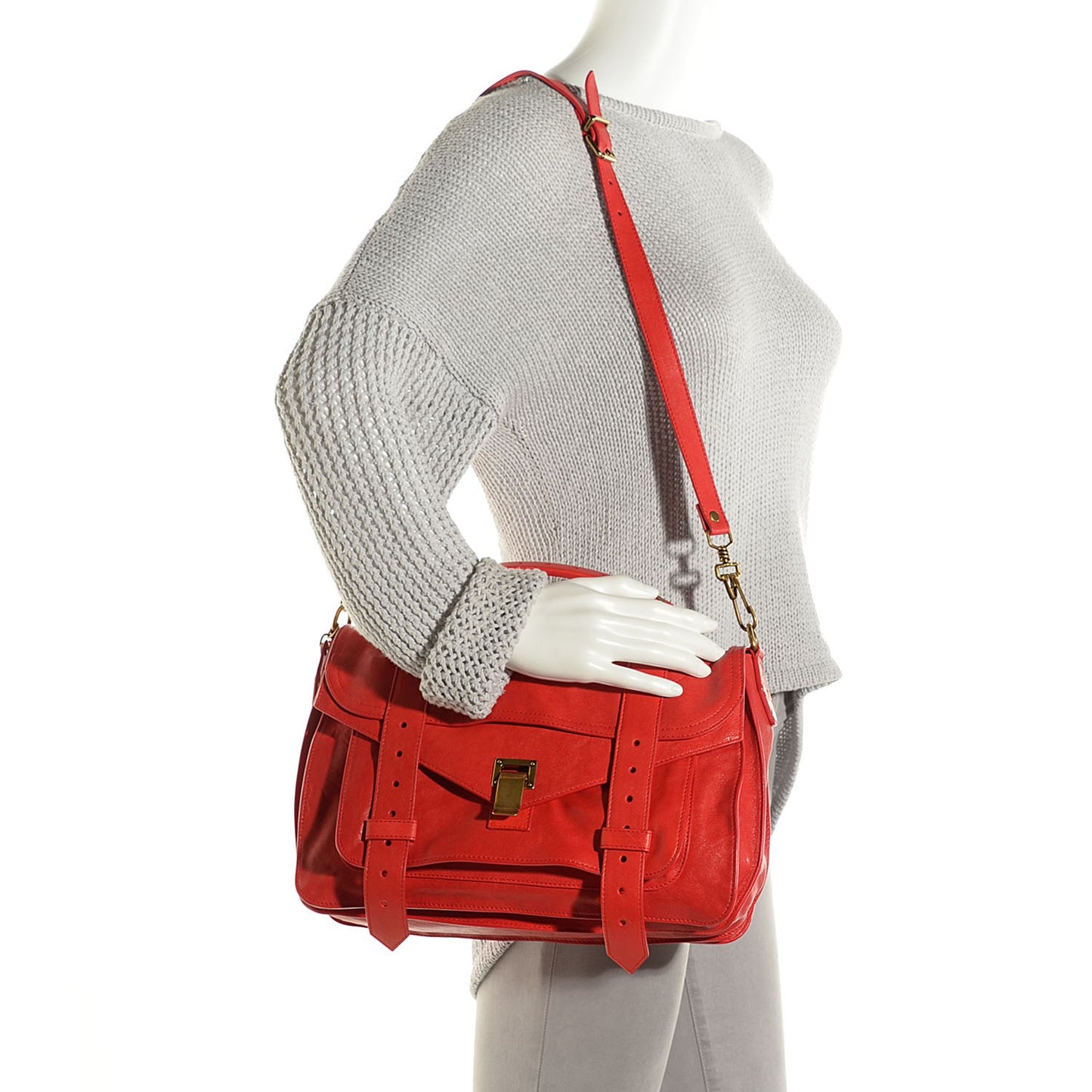 Lambskin Medium PS1 Satchel Bright Red
