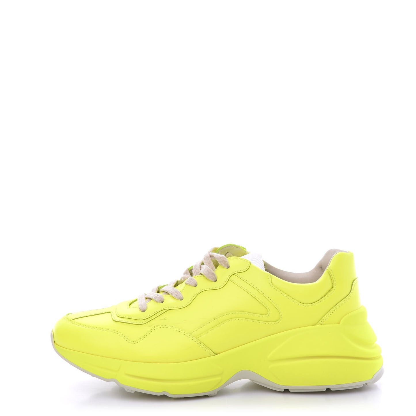 Calfskin Womens Rhyton Sneakers 41 Fluo Yellow
