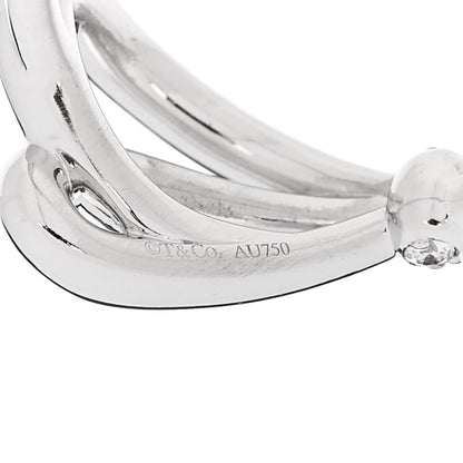 Tiffany 18K White Gold Diamond Bow Ring 49 5 4 of 5