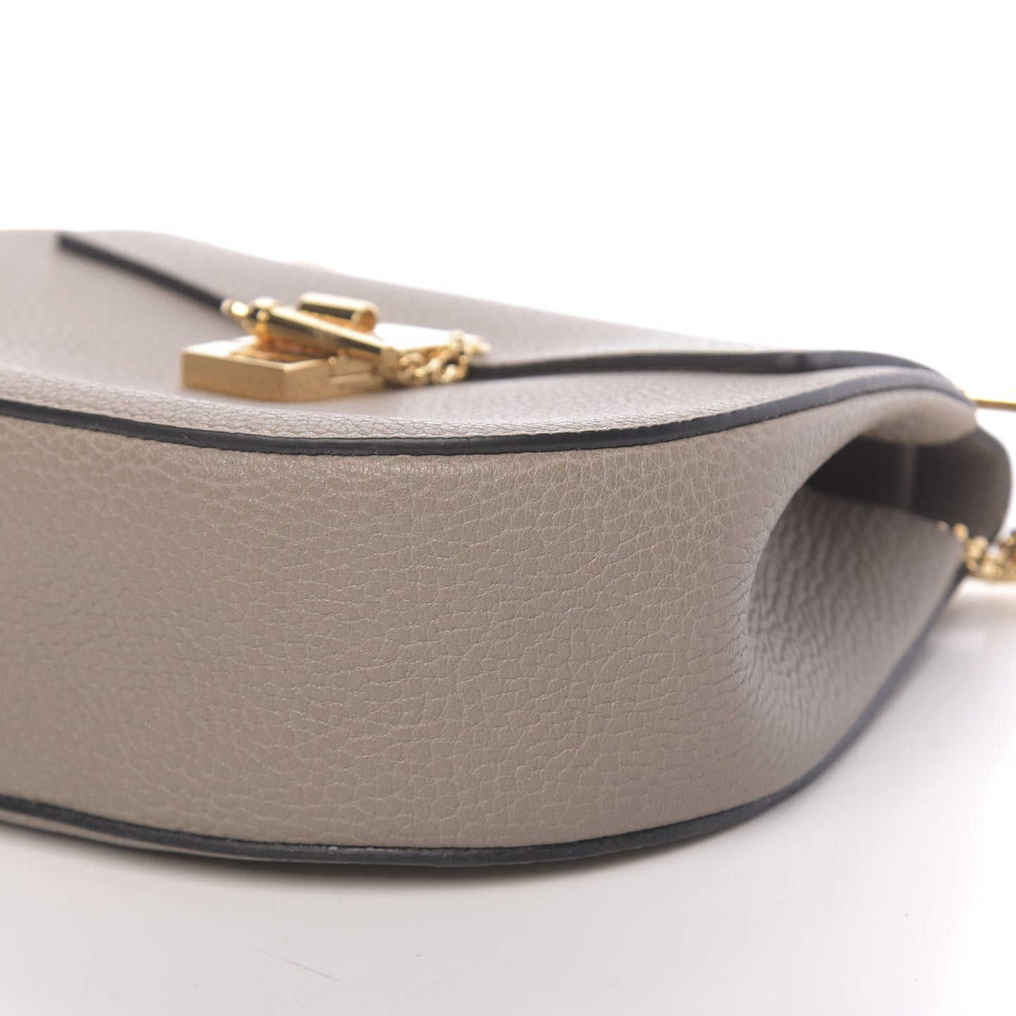 Grained Lambskin Drew Shoulder Bag Motty Grey