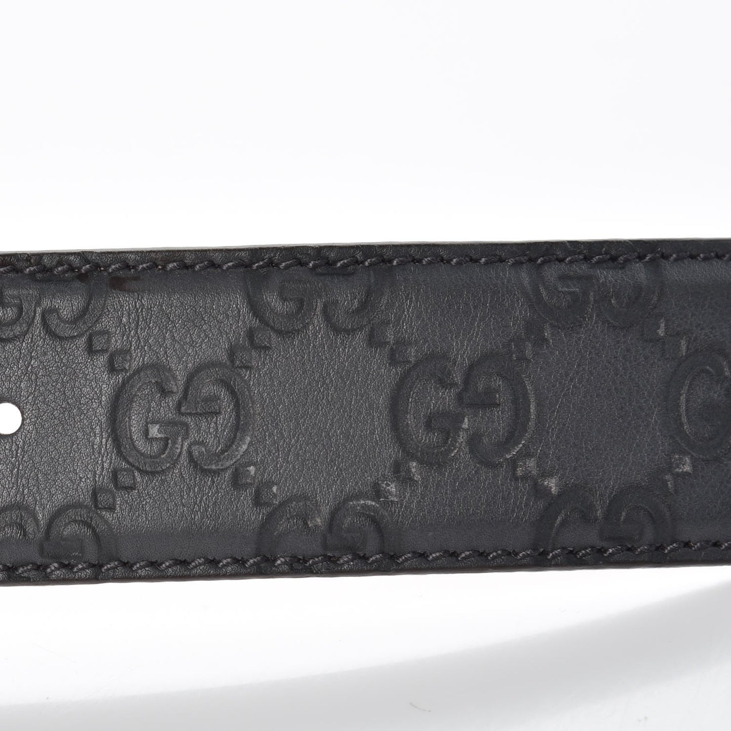 Guccissima Interlocking G Belt 95 38 Dark Grey