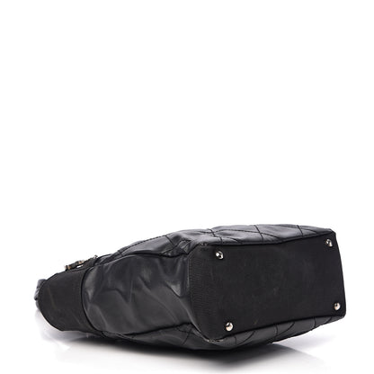 Chanel Coated Canvas Quilted Small Paris Biarritz Tote Black 3 of 10