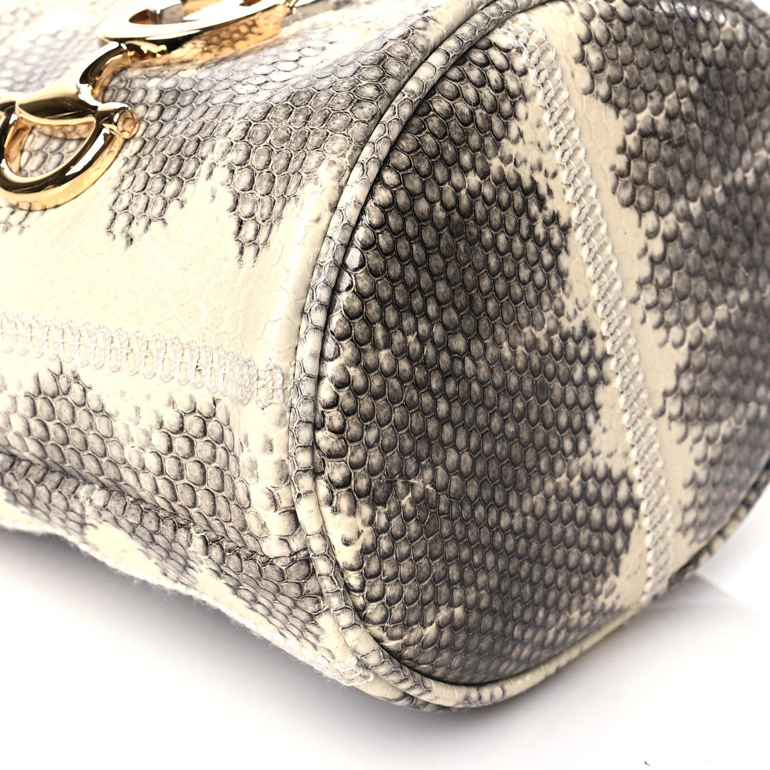 Gucci Snakeskin Mini Zumi Bucket Bag Grey 8 of 9