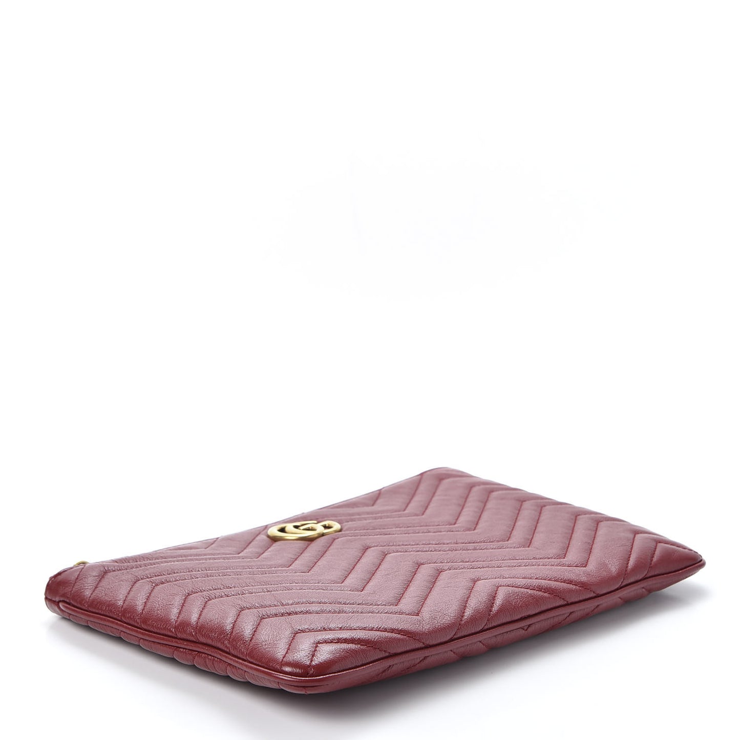 Azalea Calfskin Matelasse Heart GG Marmont Zip Pouch Romantic Cerise