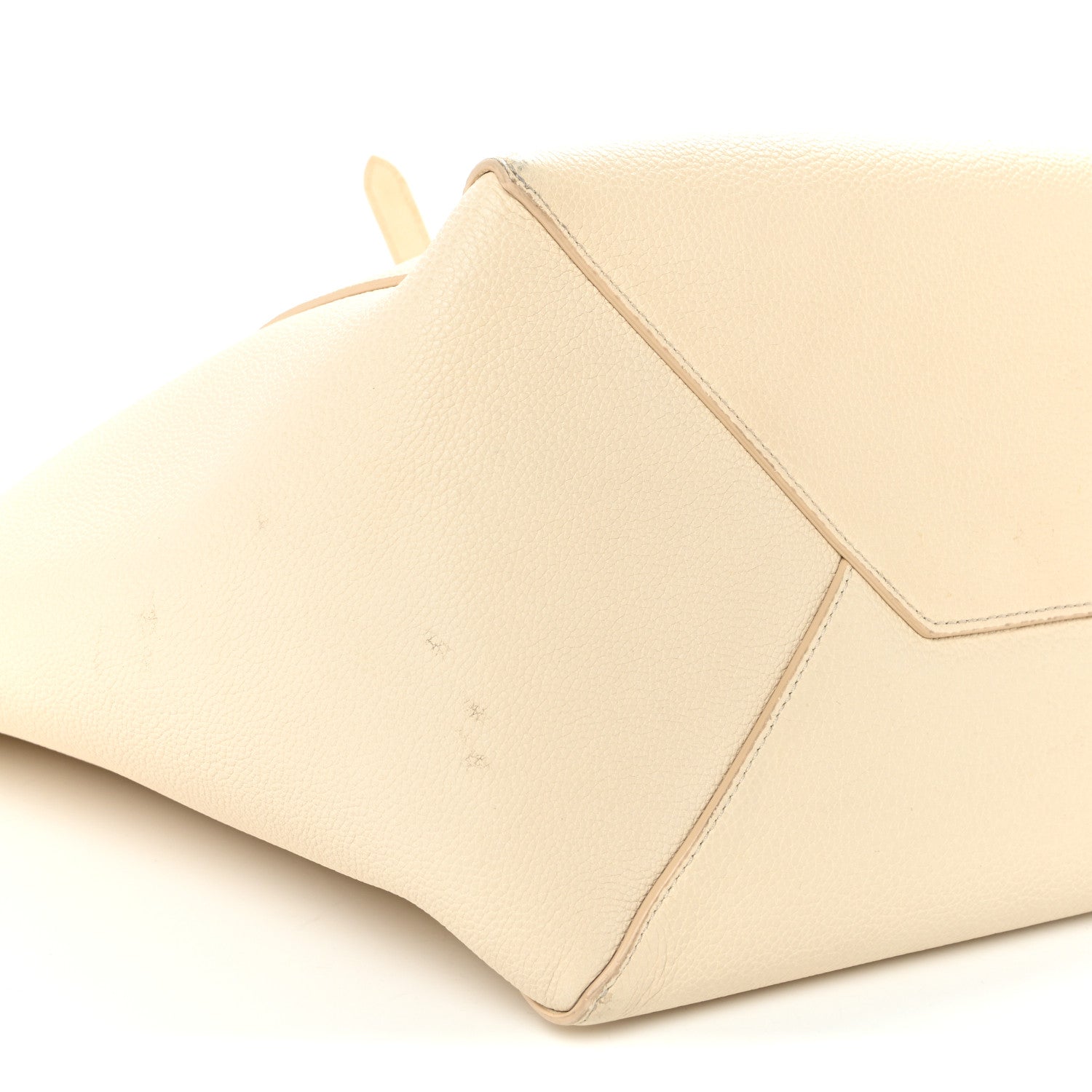 Celine Soft Grained Calfskin Small Belt Cabas Phantom Cream 9 of 12