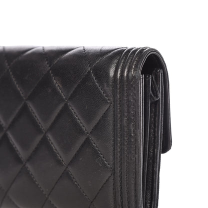 Chanel Lambskin Quilted Boy Flap Wallet Black 12 of 13