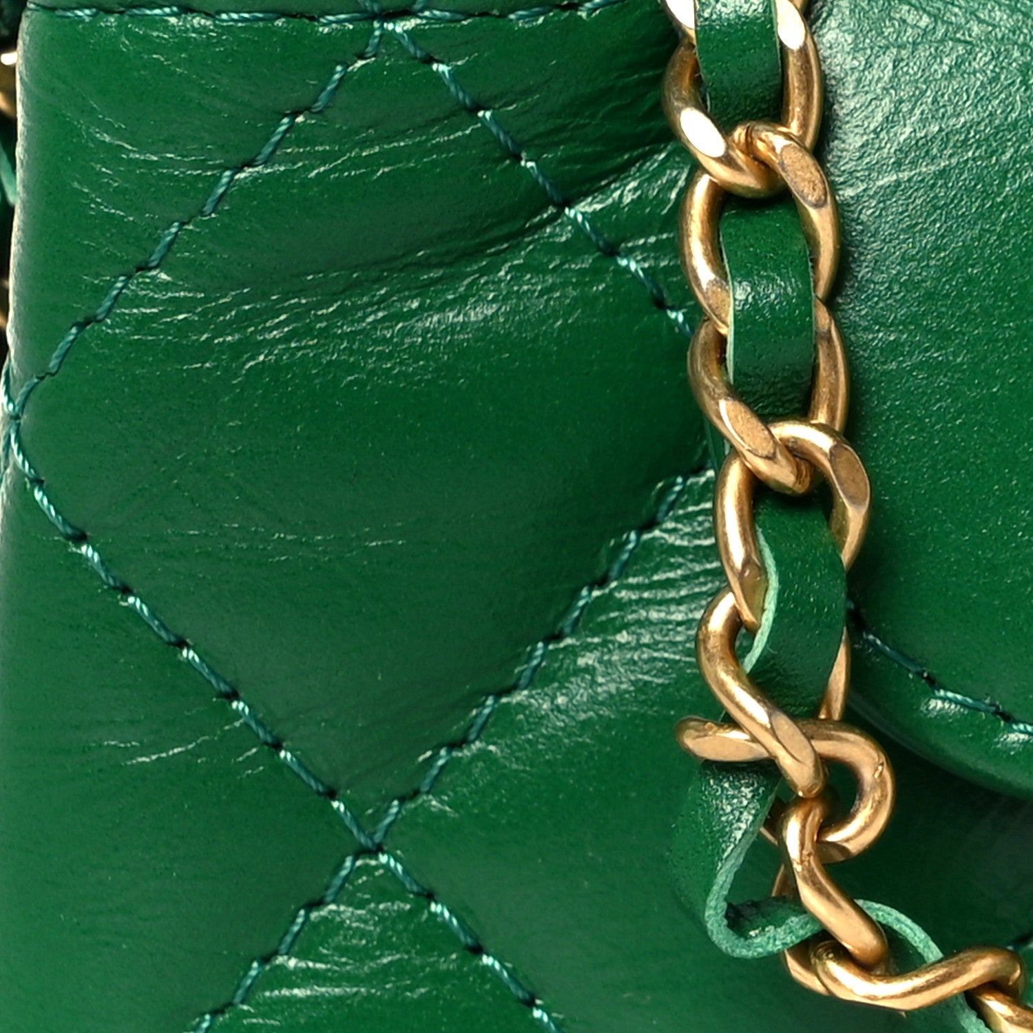 Chanel Shiny Aged Calfskin Quilted Mini Nano Kelly Shopper Green 8 of 11