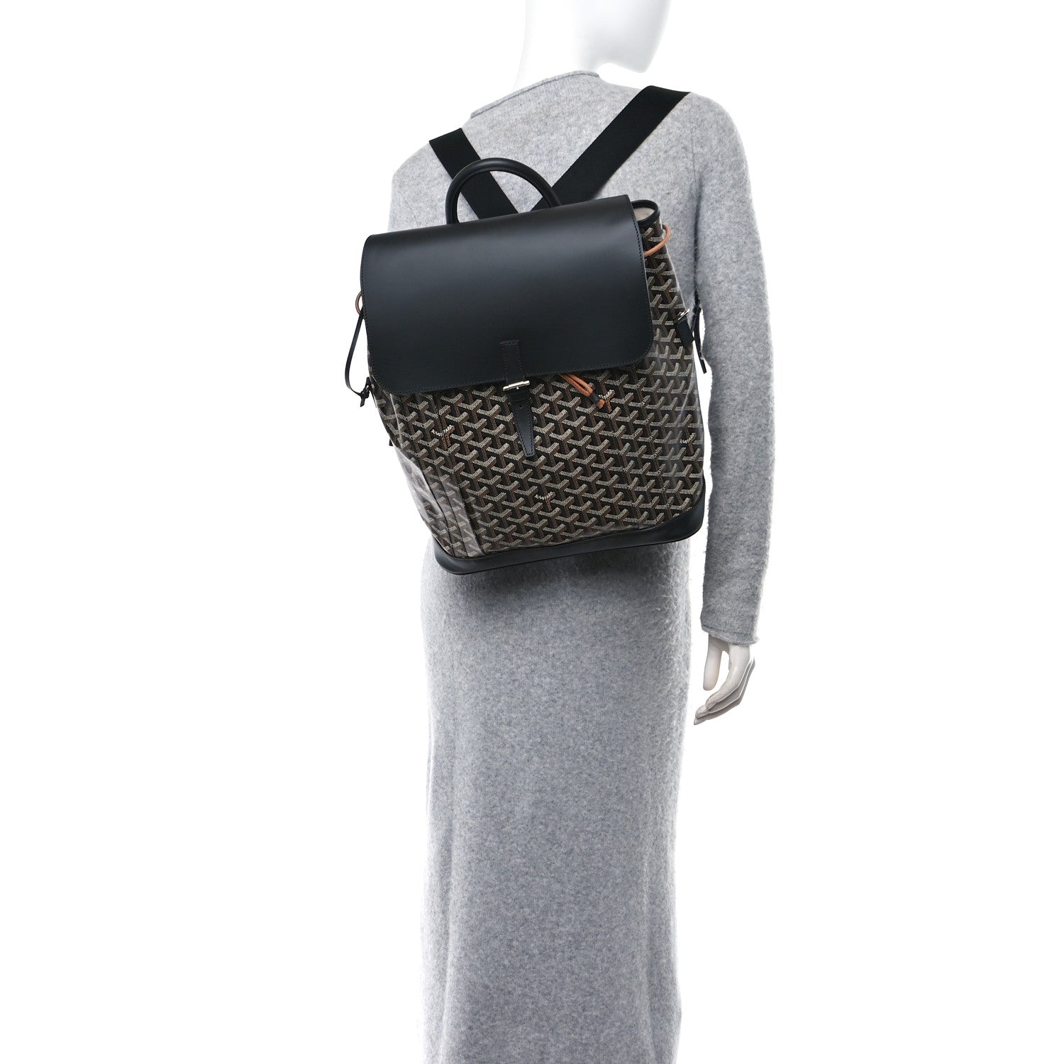 Goyard Goyardine Calfskin Alpin MM Backpack Black 2 of 12
