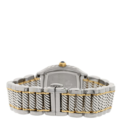 David Yurman Stainless Steel 18K Yellow Gold Diamond Bezel Mother of Pearl 25mm Thoroughbred Quartz Watch 3 of 4