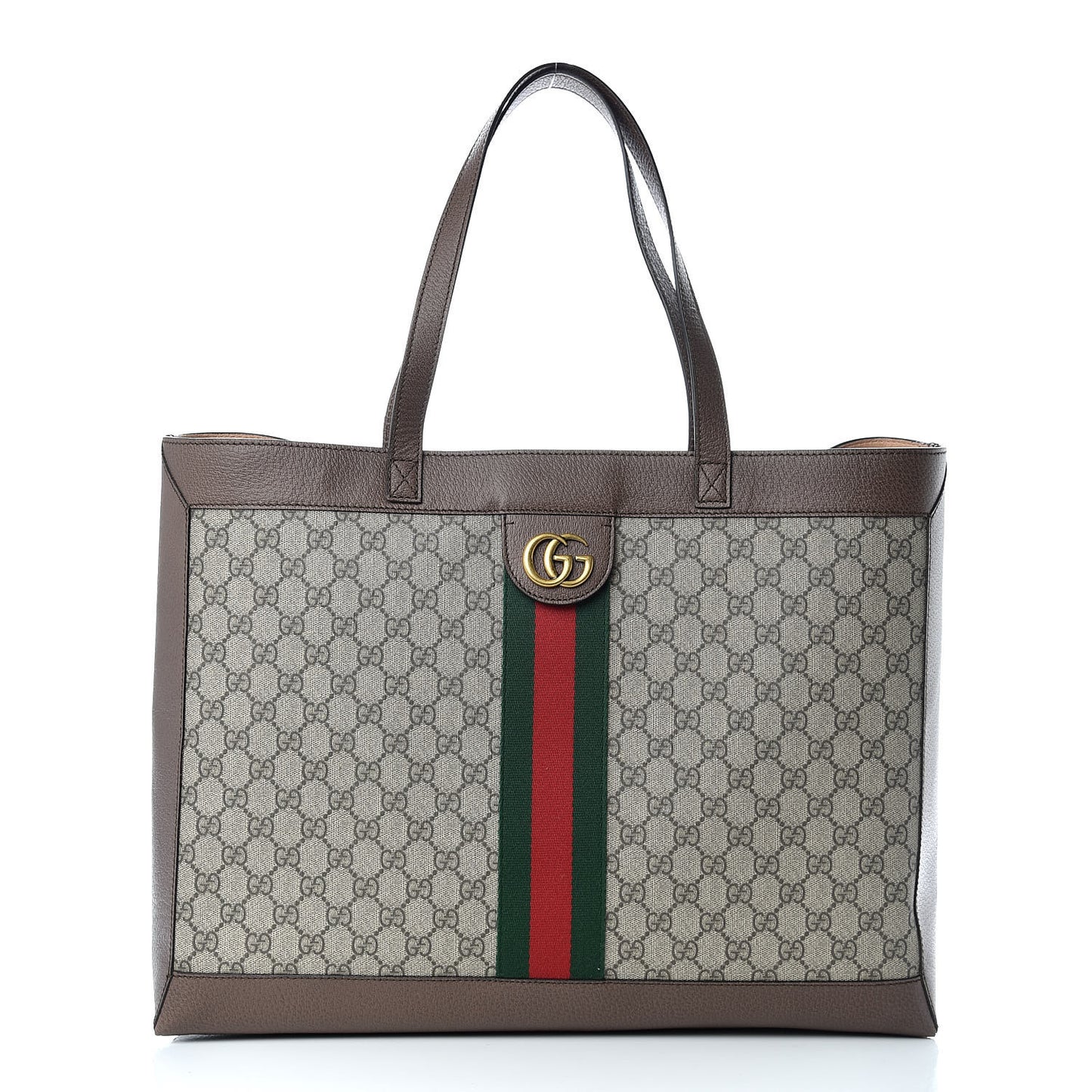 GG Supreme Monogram Web Ophidia Tote Brown