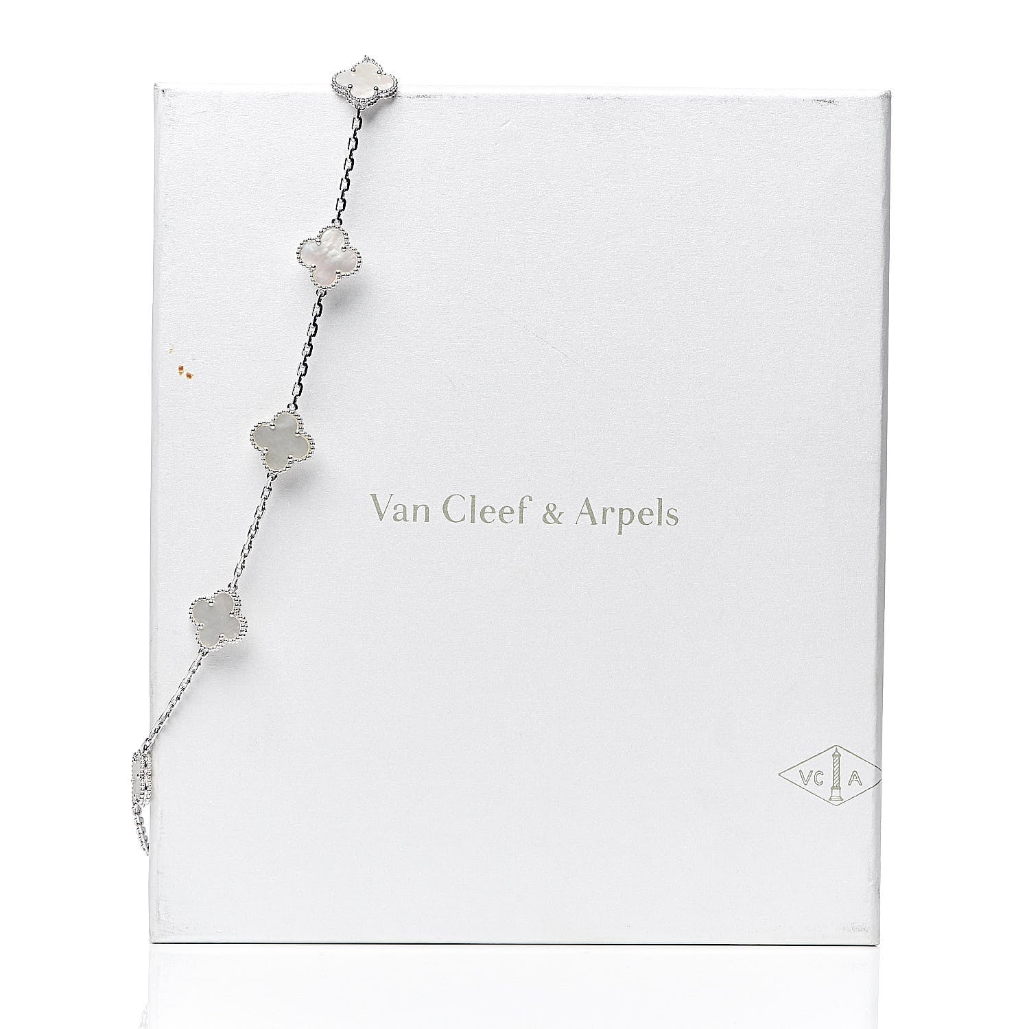 Van Cleef & Arpels 18K White Gold Mother of Pearl 10 Motifs Vintage Alhambra Necklace 6 of 6