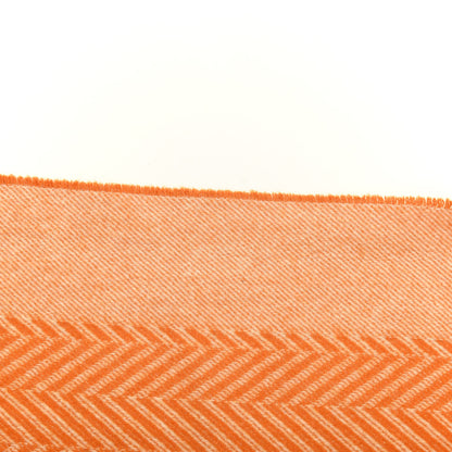 Hermes Wool Cashmere Labyrinthe Chevron Blanket Mangue 4 of 4