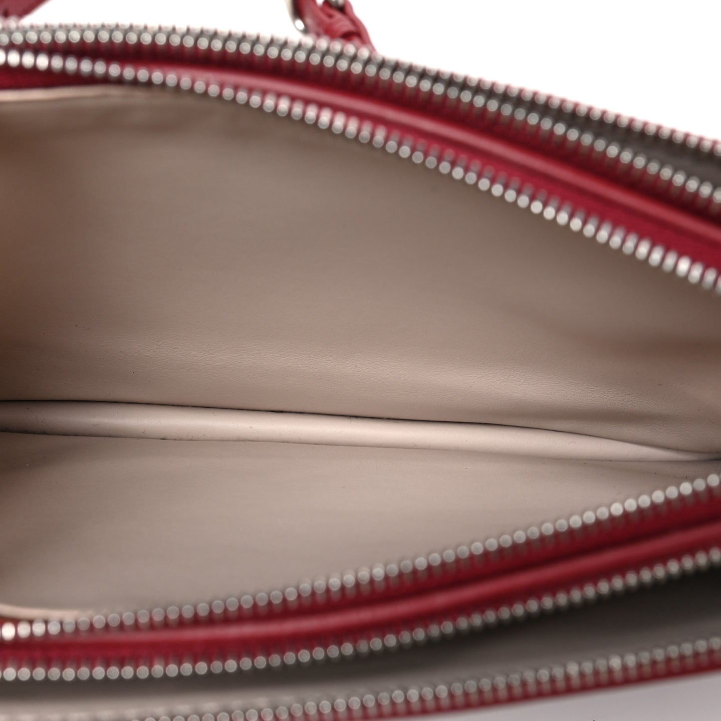 Grainy Goatskin Triple Zip Crossbody Bag Crimson