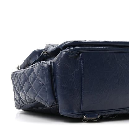 Chanel Aged Calfskin Quilted Medium Casual Rock Airlines Backpack Blue 9 of 10