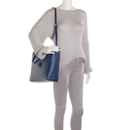 Prada Saffiano Lux Double Handle Shopping Tote Bluette 2 of 10