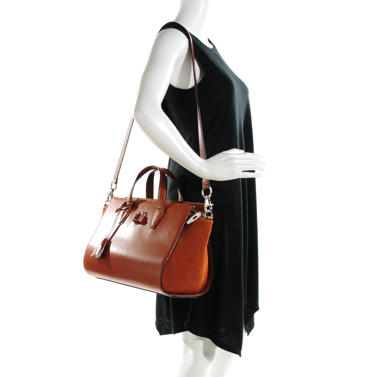 Alexander Wang Shiny Calfskin Pelican Satchel Amaretto Rhodium Hardware 2 of 7