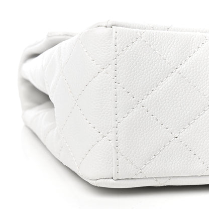Chanel Caviar Quilted Maxi Single Flap White 7 of 8