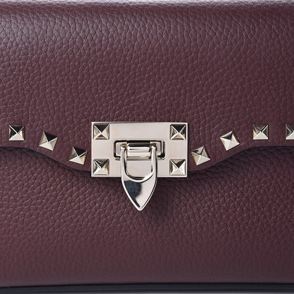 Valentino Garavani Pebbled Calfskin Medium Rockstud Flip Lock Crossbody Bag Rubin 8 of 10