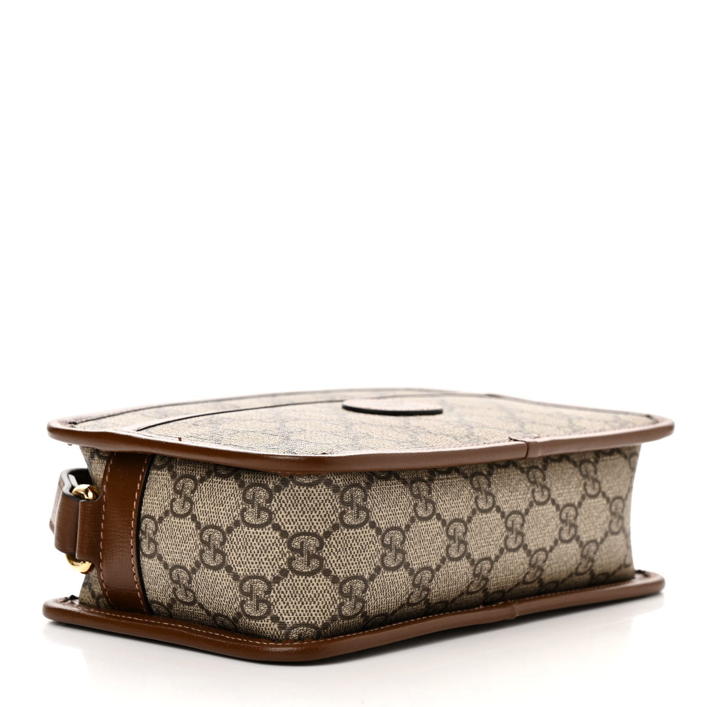 GG Supreme Monogram Azalea Calfskin Mini Retro Interlocking G Shoulder Bag Beige Ebony Brown Sugar