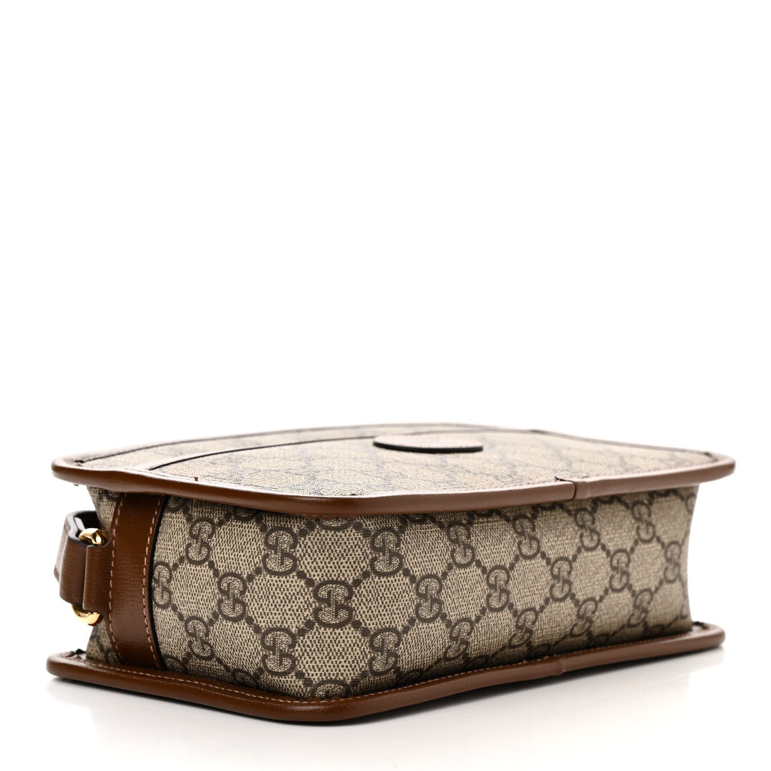 Gucci GG Supreme Monogram Azalea Calfskin Mini Retro Interlocking G Shoulder Bag Beige Ebony Brown Sugar 4 of 11