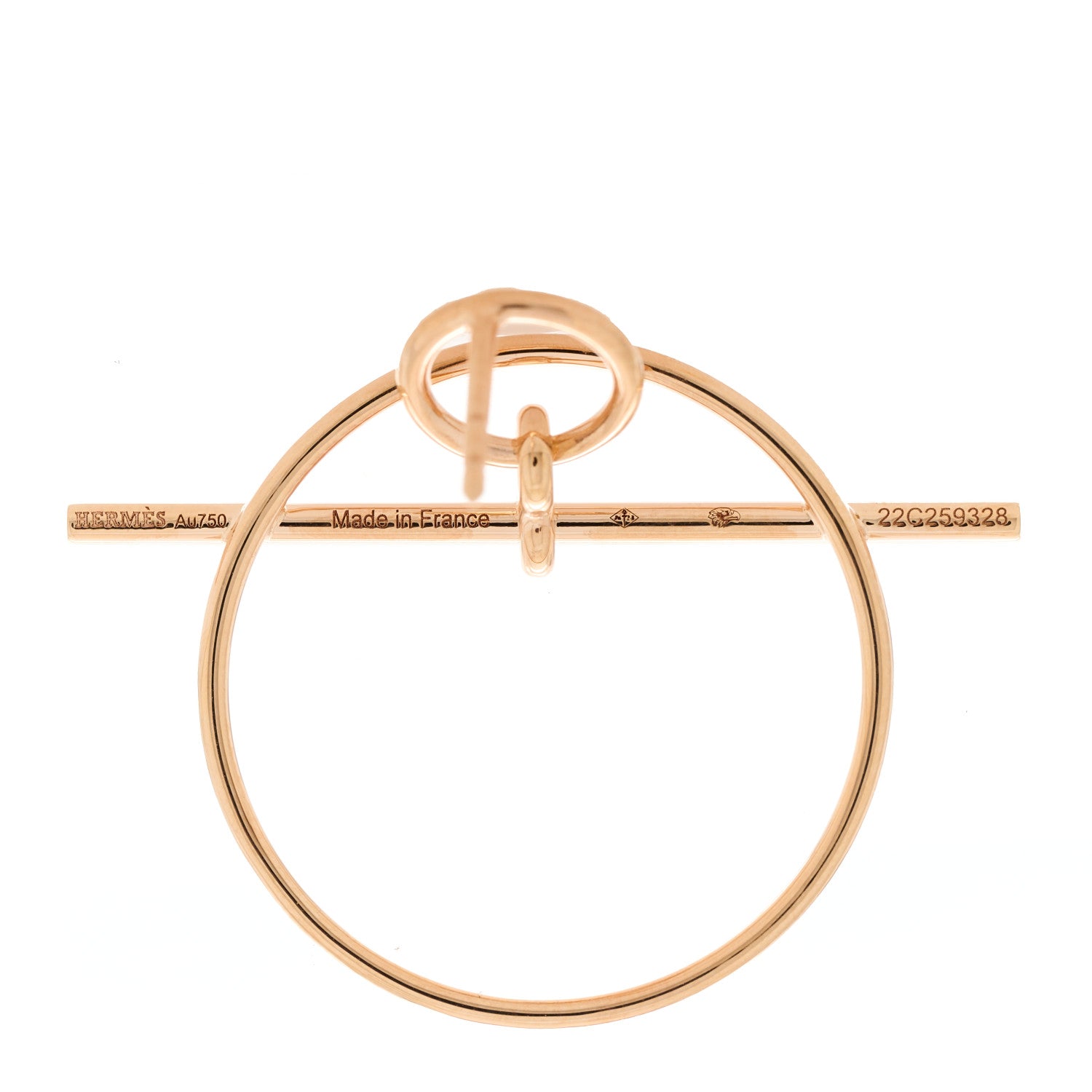 Hermes 18K Rose Gold PM Loop Earrings 4 of 5