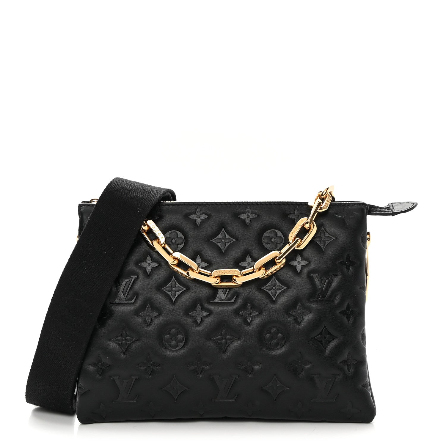 Louis Vuitton Lambskin Embossed Monogram Coussin PM Black 1 of 11