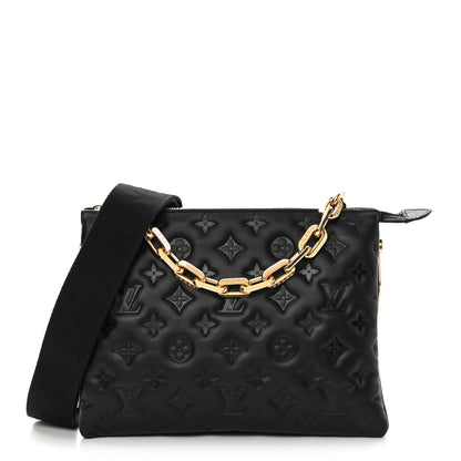 Louis Vuitton Lambskin Embossed Monogram Coussin PM Black 1 of 11