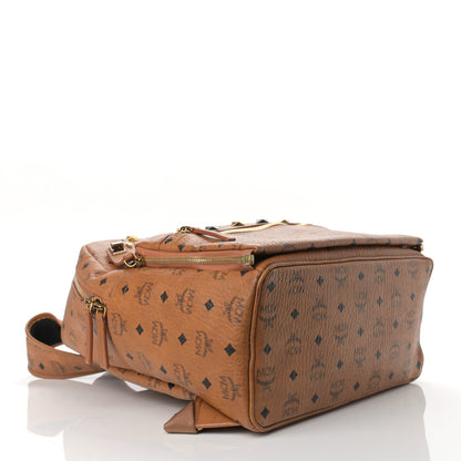 MCM Visetos Studded Medium Dual Stark Backpack Cognac 4 of 13