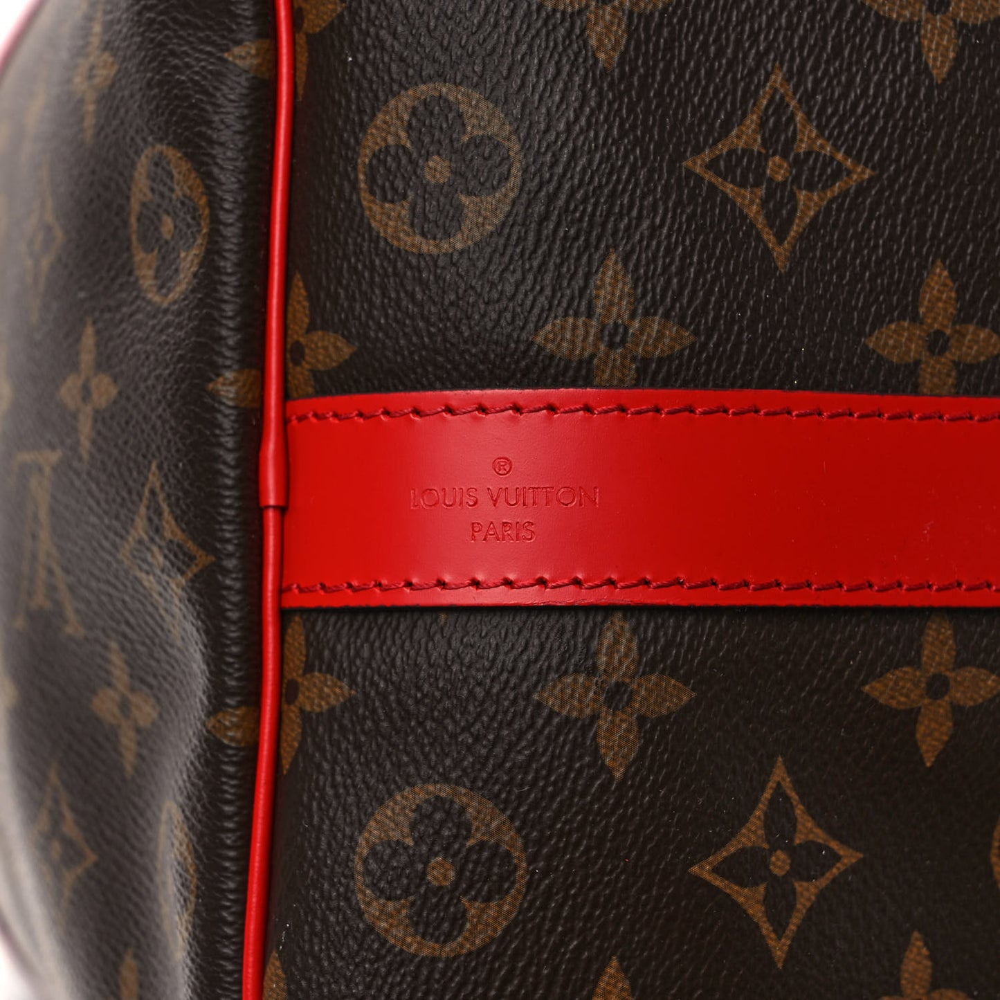 Calfskin Monogram Keepall Bandouliere 50 Coquelicot