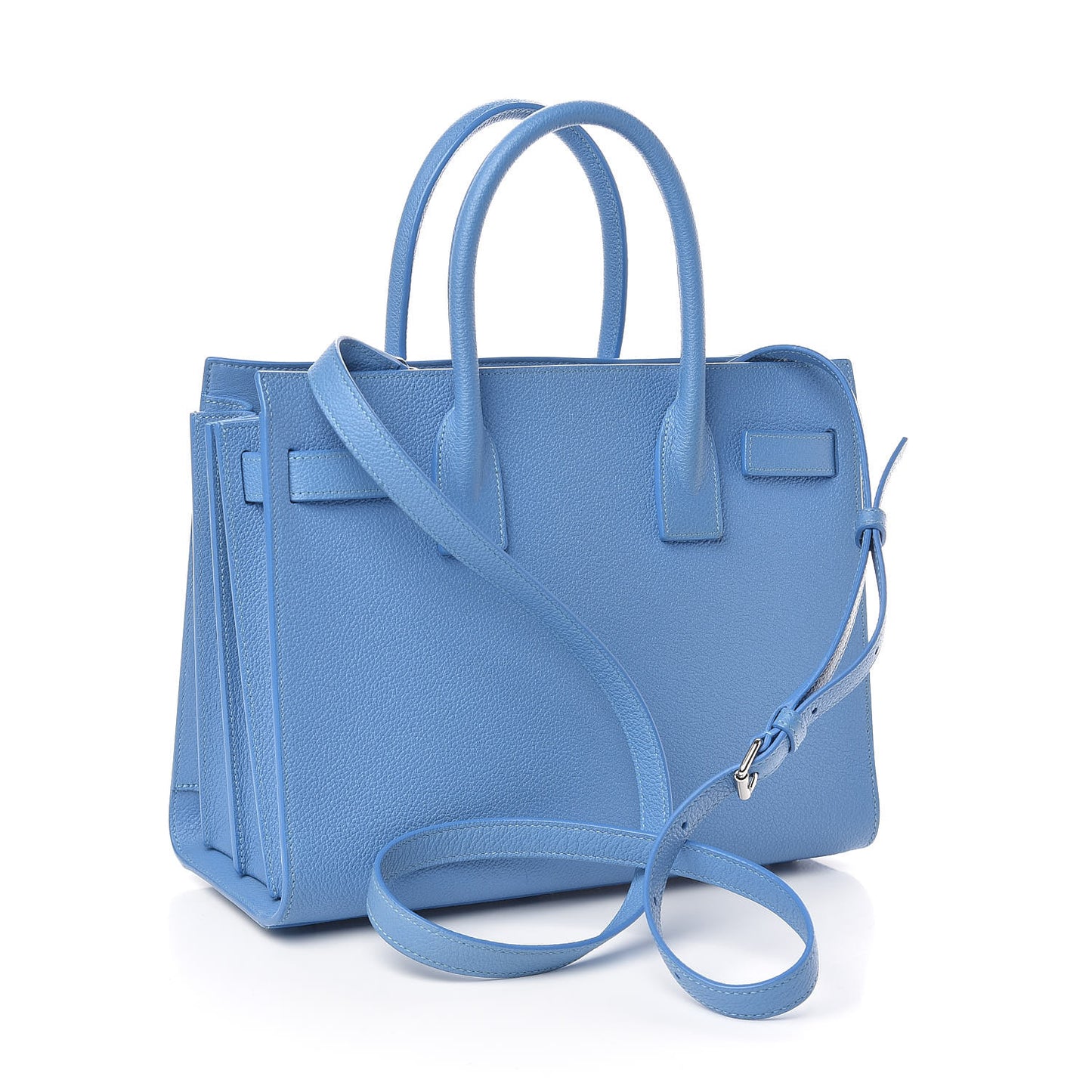 Grained Calfskin Baby Sac De Jour Blue Clair