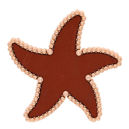 Van Cleef & Arpels 18K Rose Gold Jasper Lucky Summer Starfish Brooch Clip 1 of 5