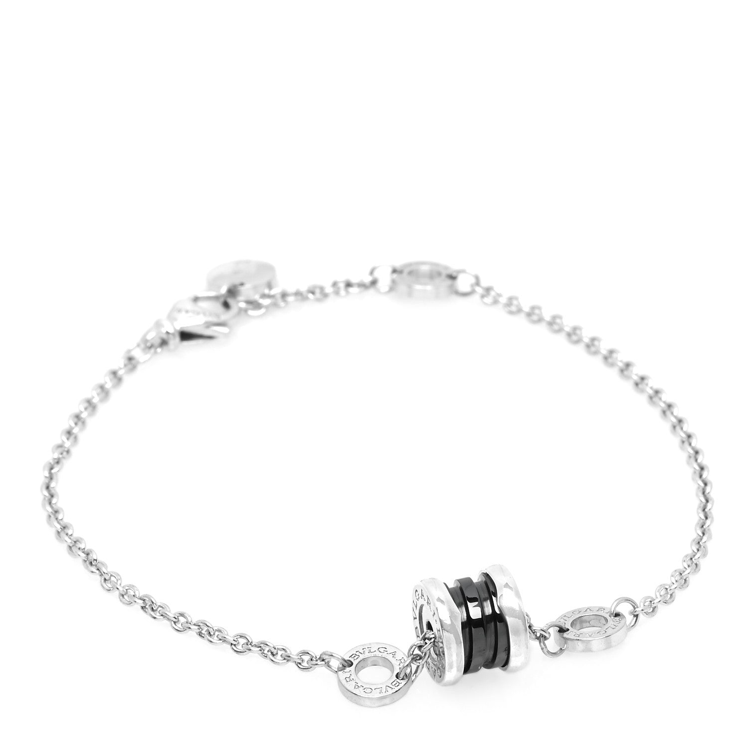 Bulgari Sterling Silver Black Ceramic Save the Children Bracelet SM 1 of 7