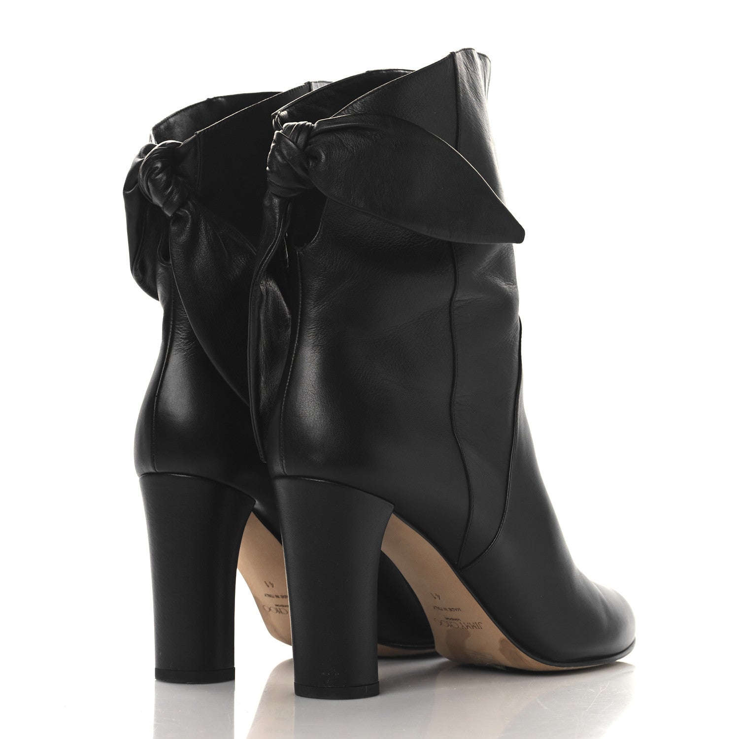 Jimmy Choo Smooth Calfskin Malene 85 Bow Ankle Boots 41 Black 5 of 9