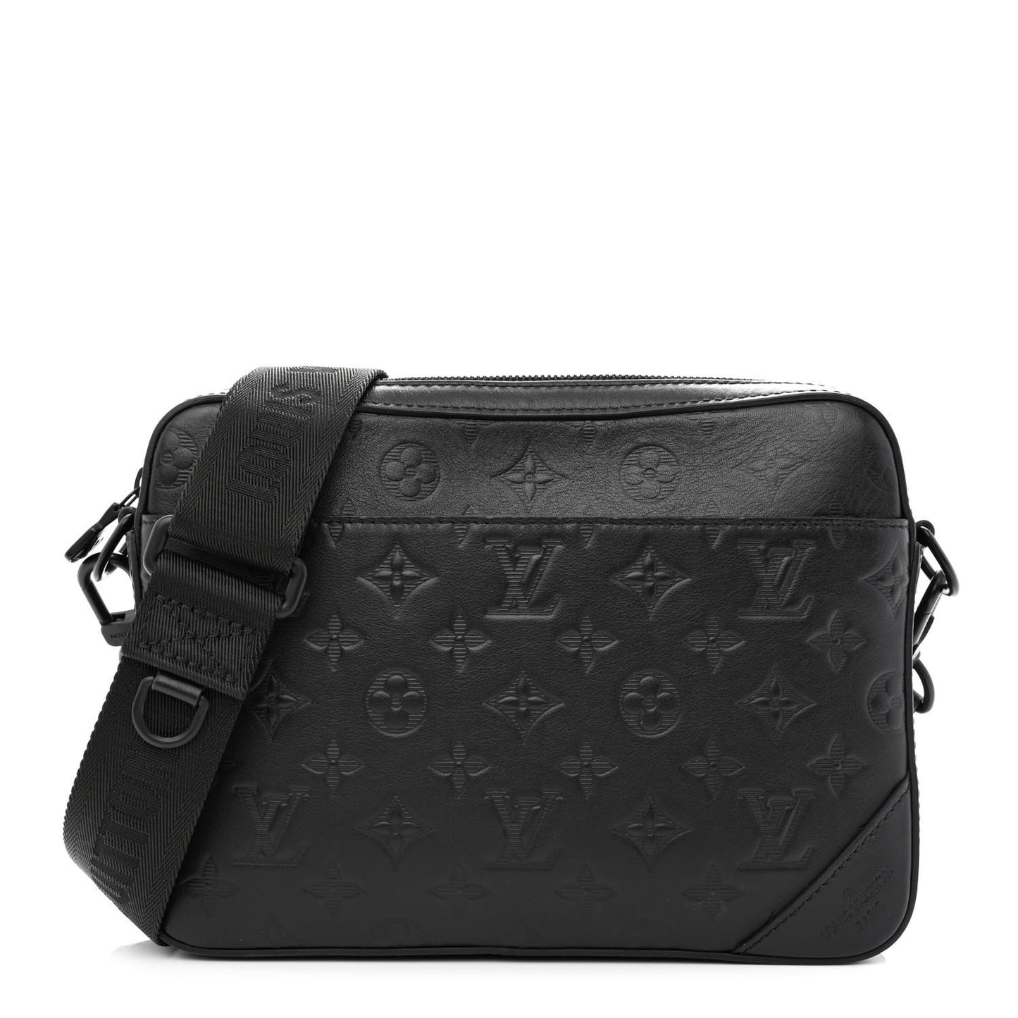 Calfskin Monogram Shadow Duo Messenger Black