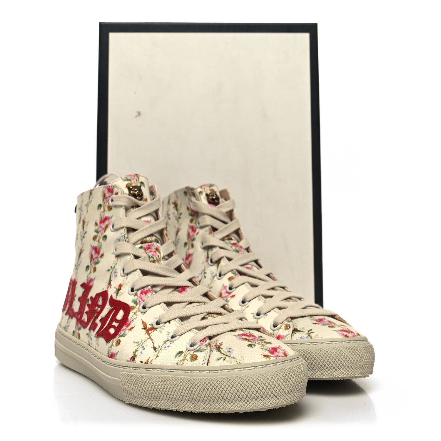 Gucci Canvas Romantic Print Major Blind For Love High Top Sneakers 37 Ivory 9 of 9