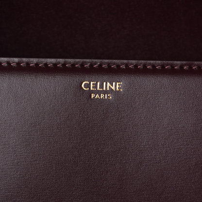 Celine Shiny Calfskin Medium Triomphe Burgundy 6 of 10